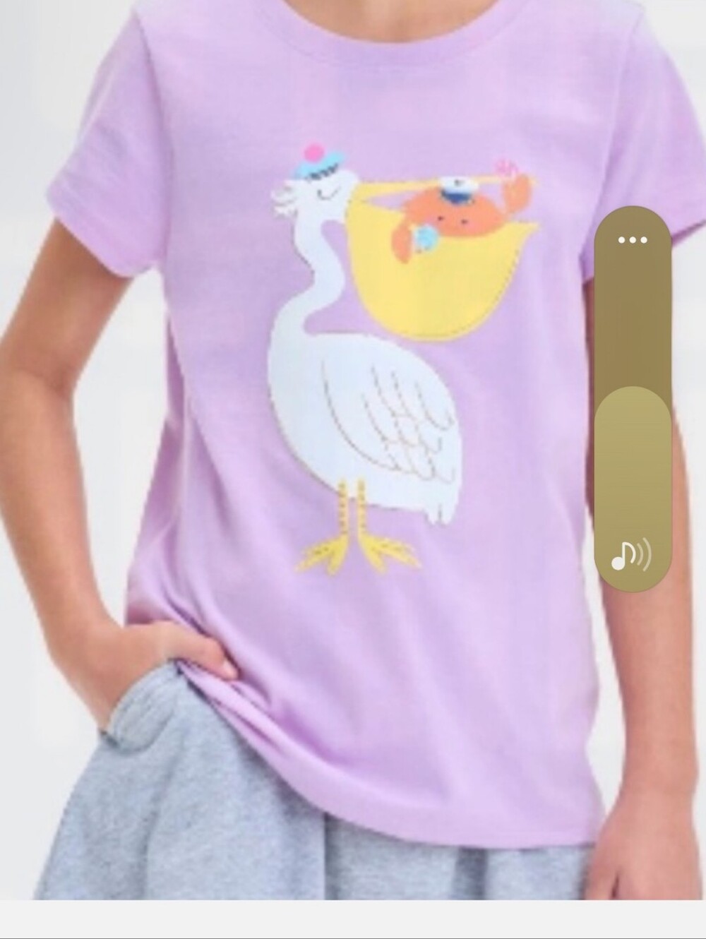 Cat & Jack Girls Purple Pelican T Shirt